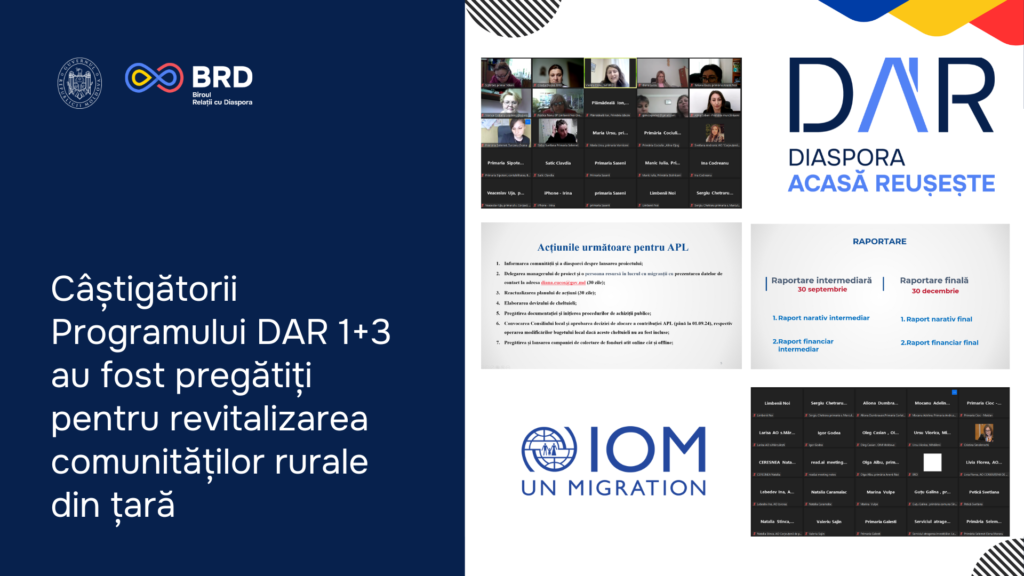 Câștigătorii programului DAR 1+3 au fost pregătiți pentru revitalizarea comunităților rurale din țară