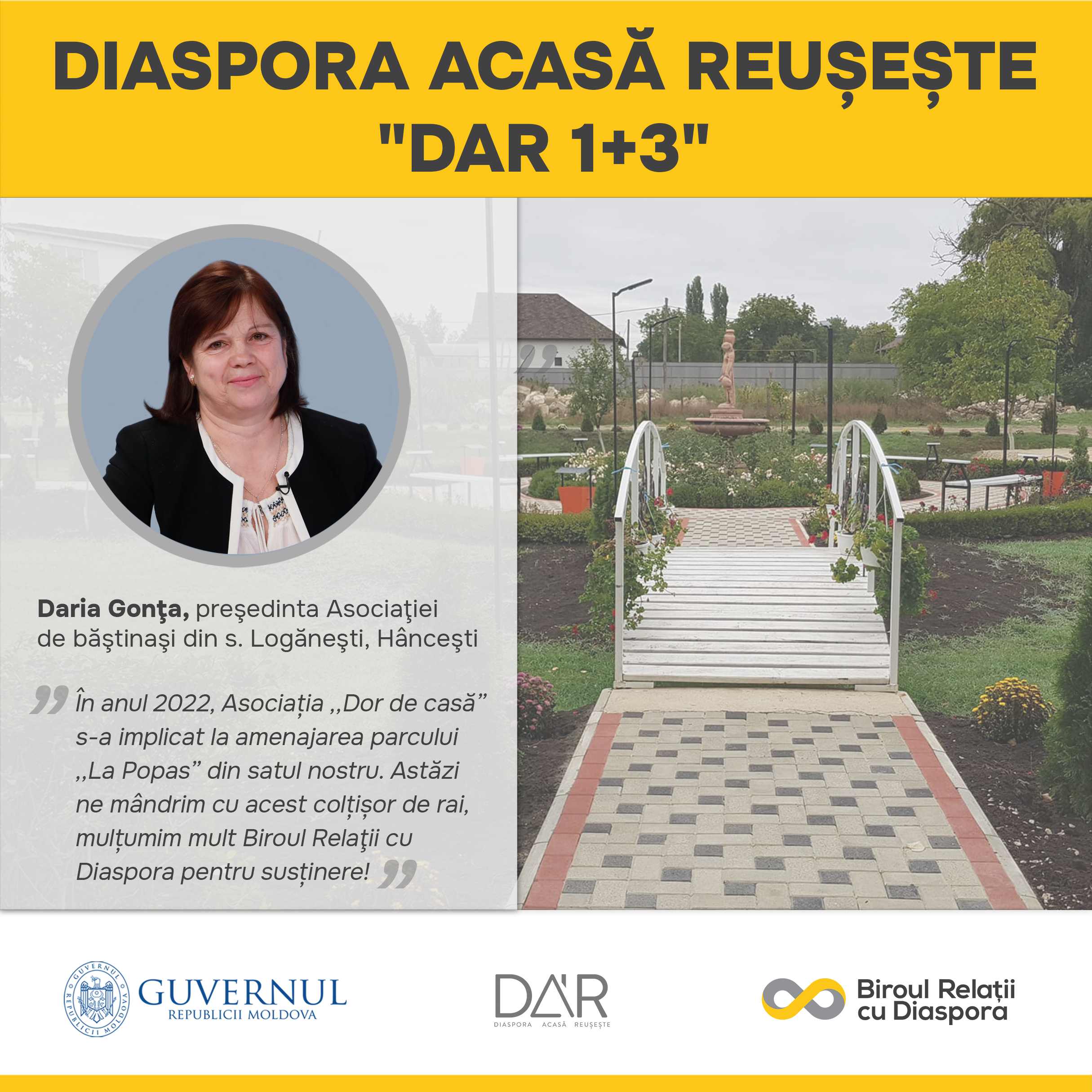 Un parc în satul Logănești, Hînceşti, a fost amenajat cu suportul diasporei, primăriei și a Guvernului 