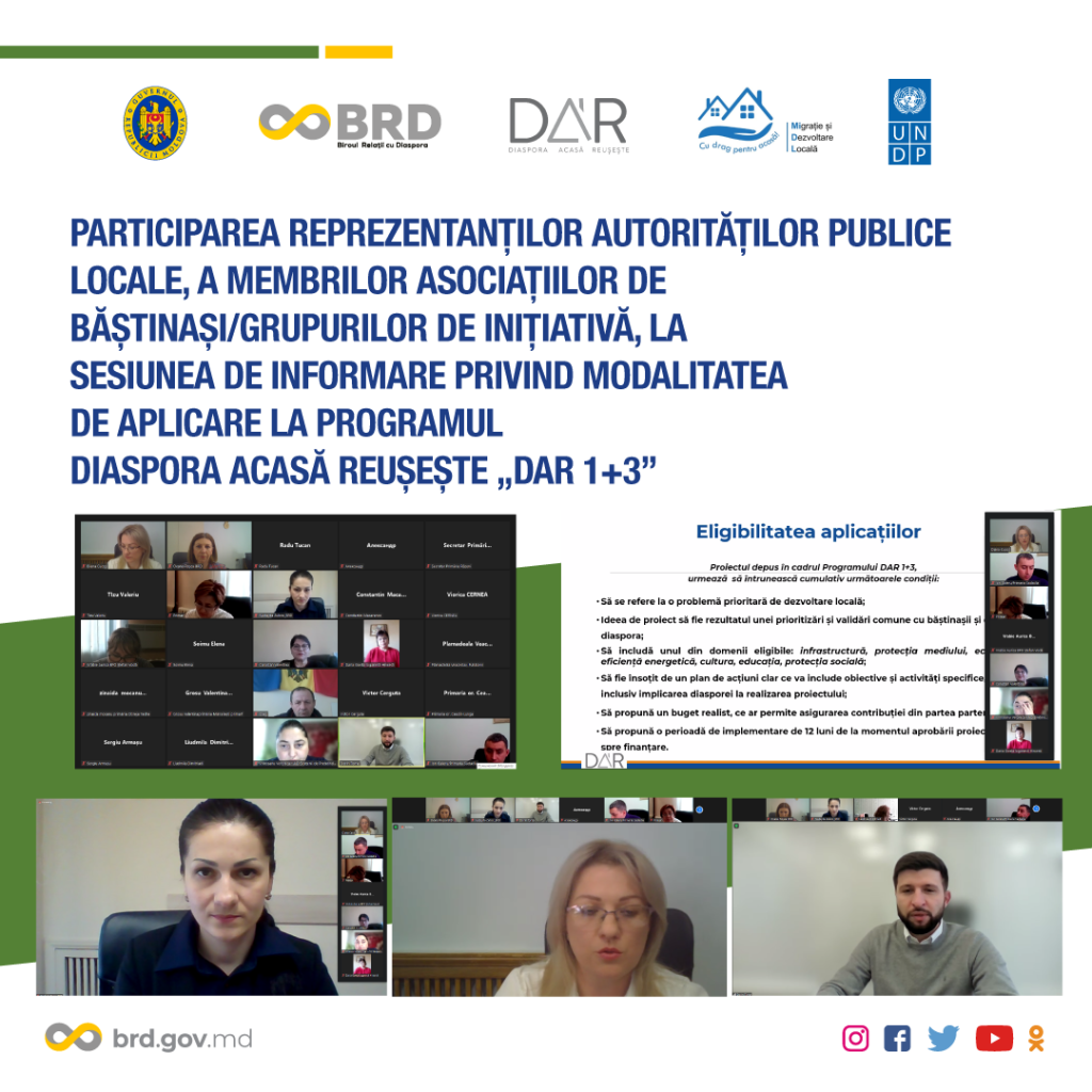 Biroul Relații cu Diaspora în comun cu PNUD Moldova/MiDL a organizat o sesiune de instru