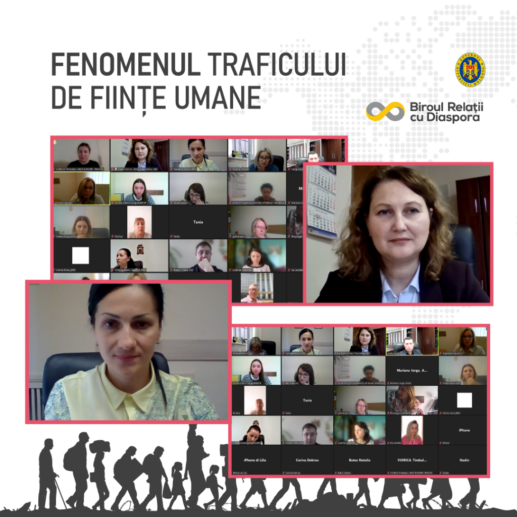 Fenomenul traficului de ființe umane, prevenirea angajării ilegale și reducerea riscului de exploatare – subiecte discutate online cu conaționalii noștri din diasporă