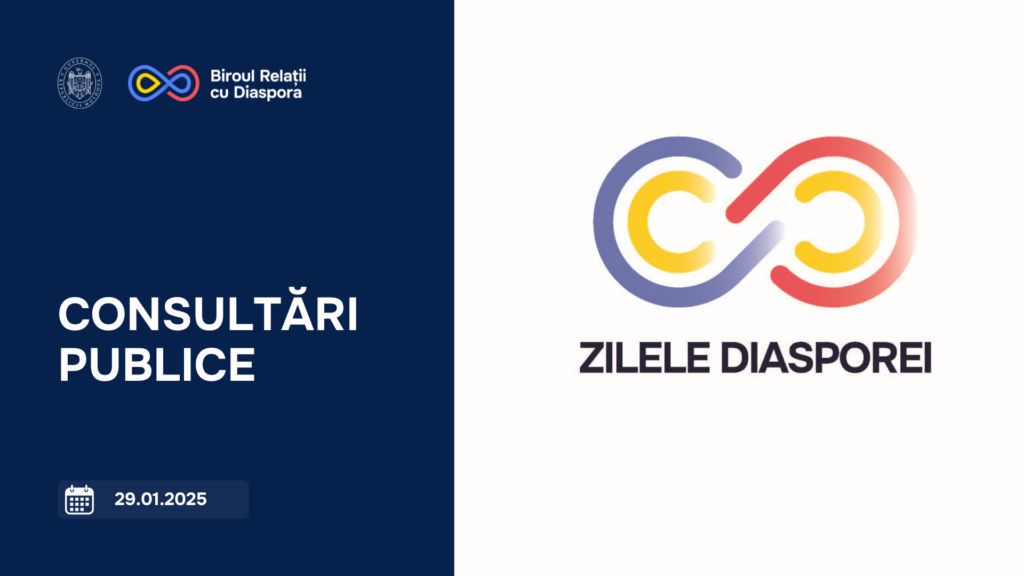 Consultări publice privind elaborarea proiectului Hotărârii de Guvern pentrumodificarea Hotărârii Guvernului nr.735/2016 cu privire la organizarea ZilelorDiasporei