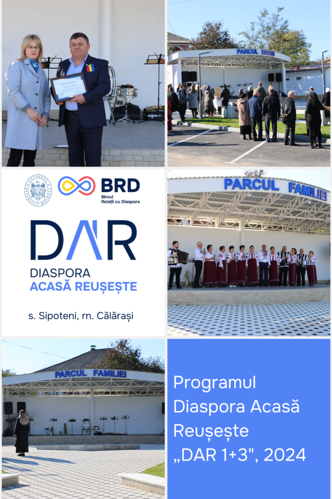 Inaugurarea scenei multifuncționale din parcul central al comunei Sipoteni, în cadrul Programului DAR 1+3