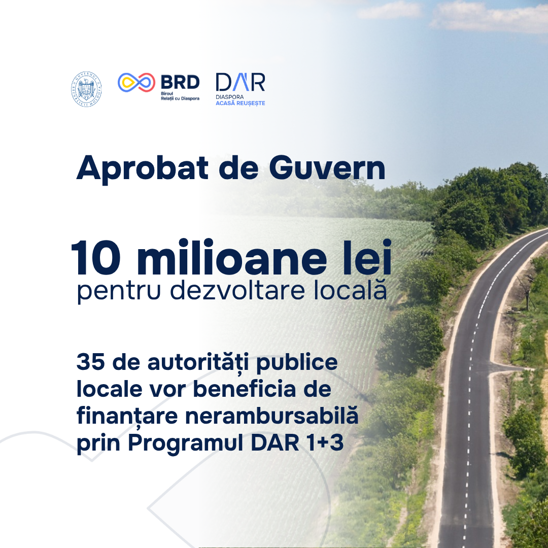 35 de autorități publice locale vor beneficia de finanțare nerambursabilă în valoare de 10 milioane lei
