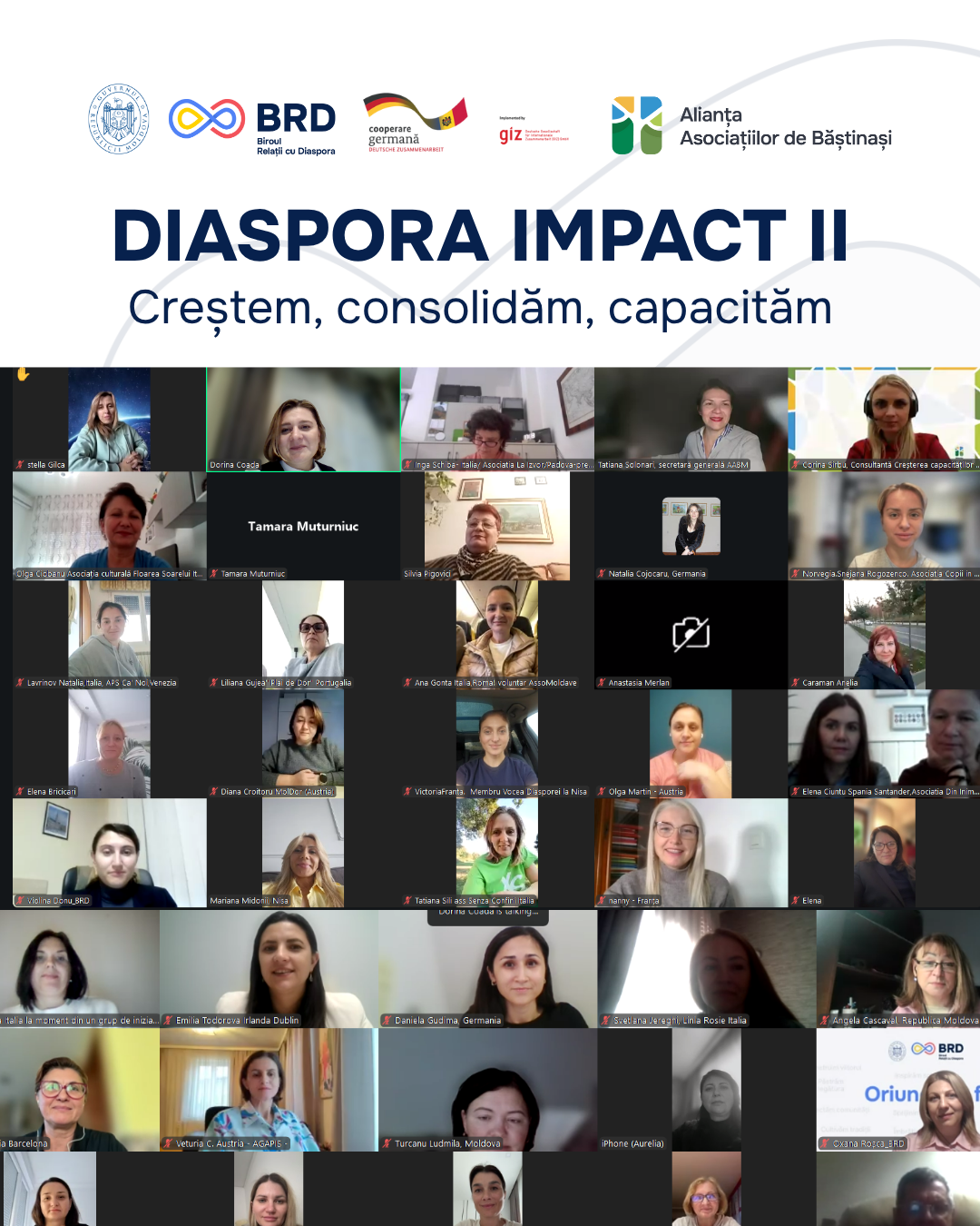 Sesiunea de deschidere în cadrul Programului „Diaspora Impact II”: instruire și dezvoltare pentru mediul asociativ în diaspora