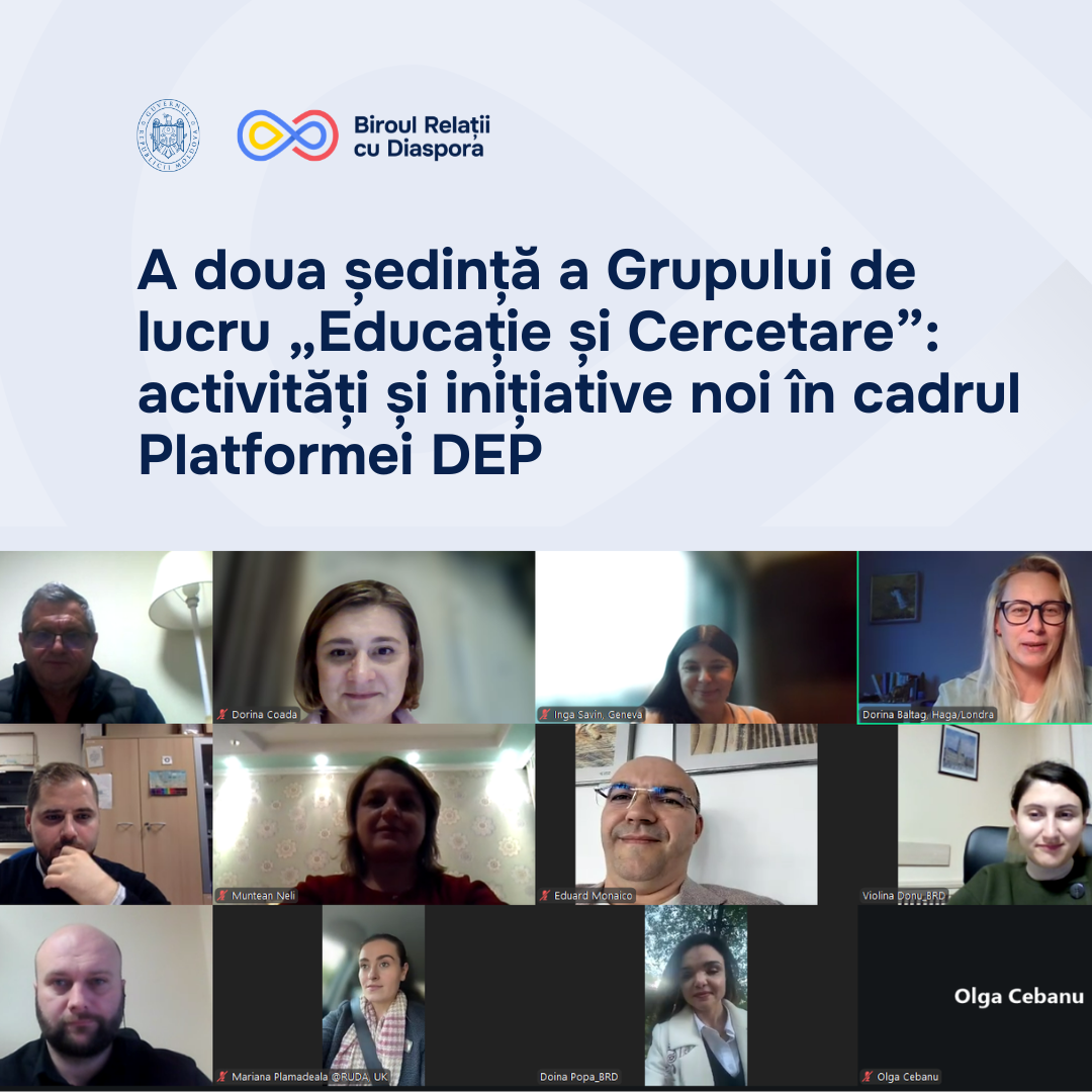 A doua ședință a Grupului de lucru „Educație și Cercetare” – activități și inițiative noi în cadrul Platformei DEP